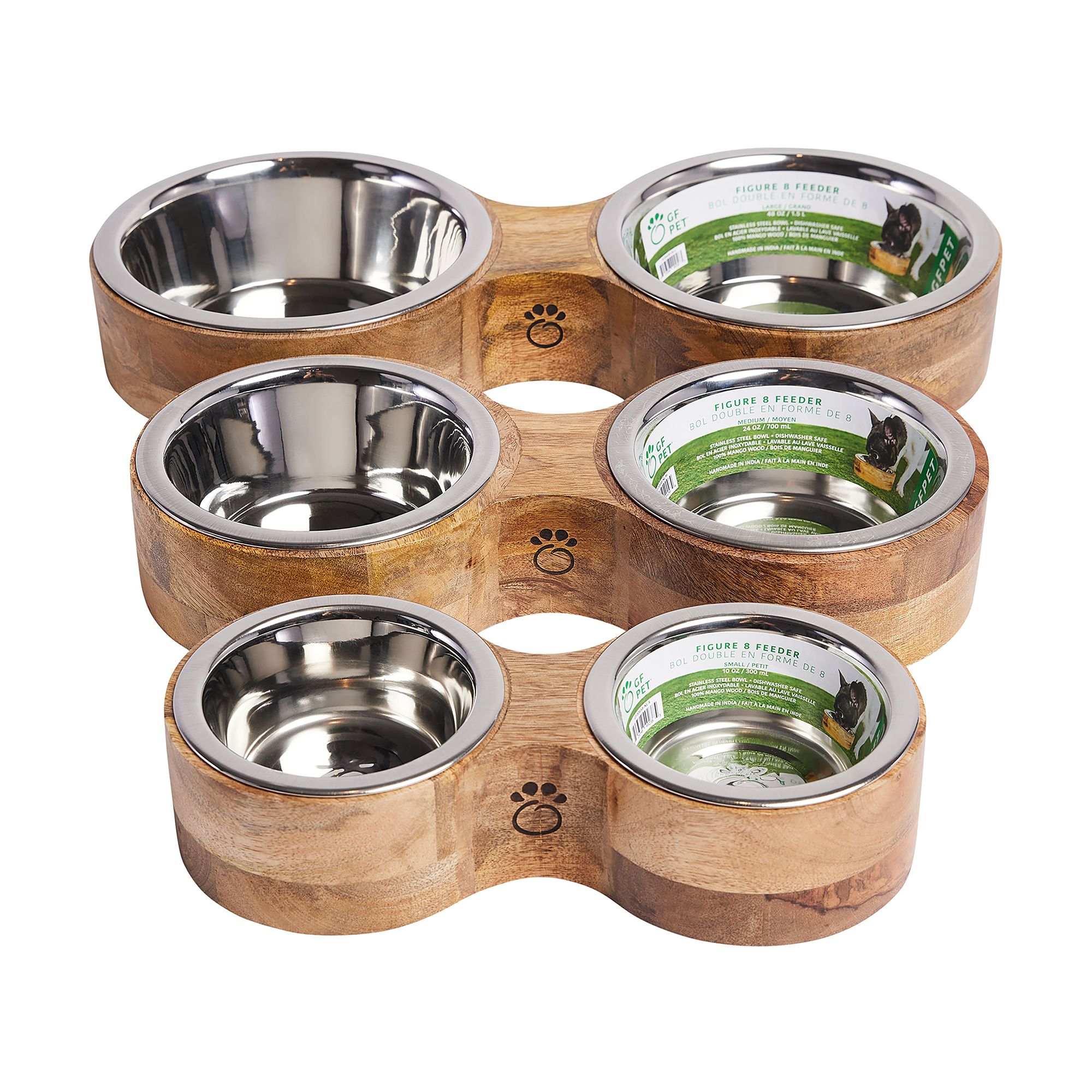 GF PET Mango Wood Figure-8 Double Feeder - thumbnail 2