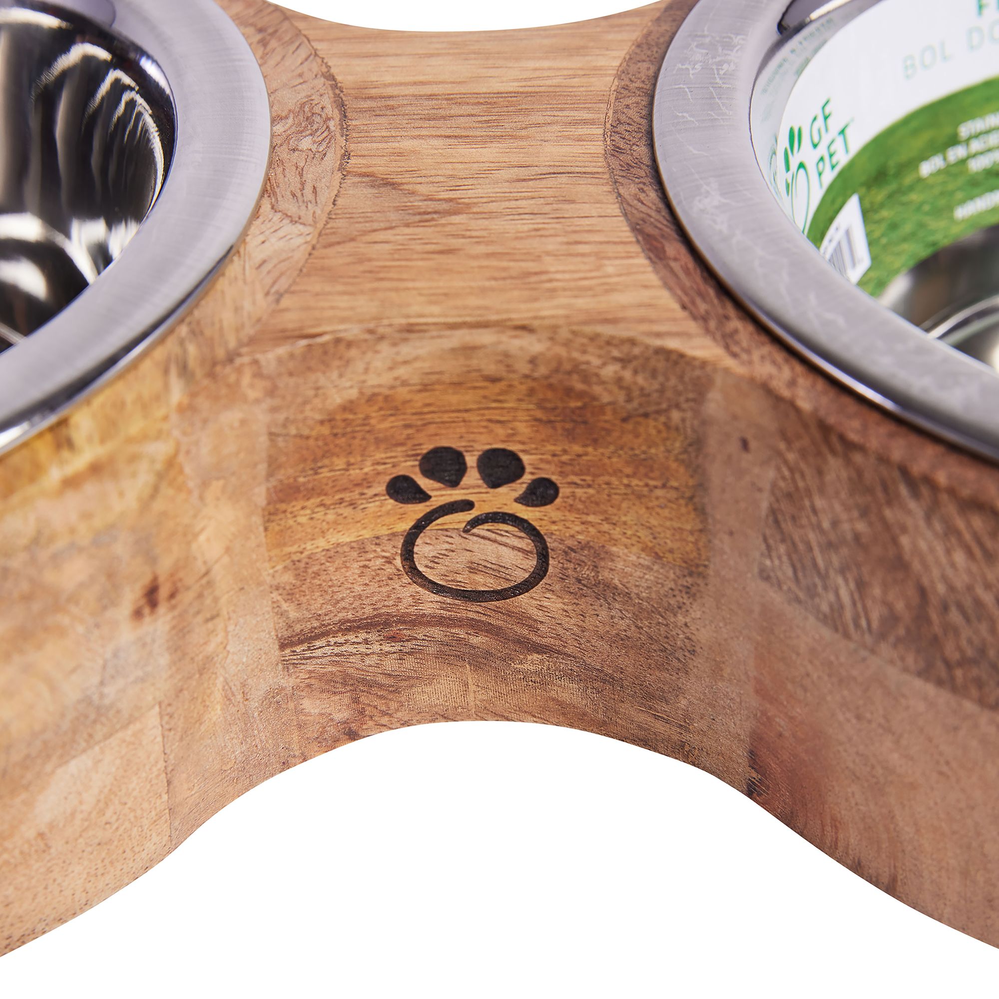 GF PET Mango Wood Figure-8 Double Feeder - thumbnail 3