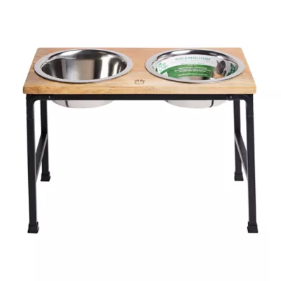 Product GF PET Mango Wood & Metal Double Feeder