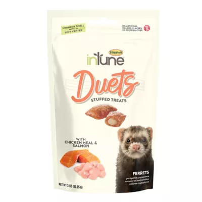 Product Higgins Intune Duets Stuffed Treats with Chicken Meal & Salmon for Ferrets 3 Oz