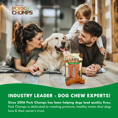 Pork Chomps Rawhide Alternative Roasted Pressed Bones Dog Treats 4 Inch 2 Count 3 OZ - Image 7