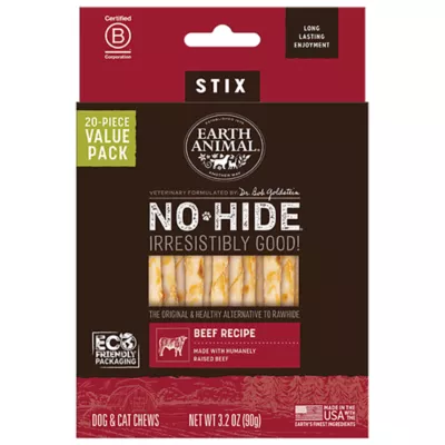 Product Earth Animals Rawhide Alternative Sticks Dog Treats 20 Count 3.2 OZ