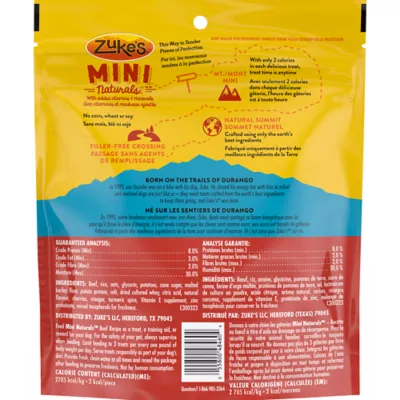 Product Zuke's Mini Naturals Tender Bites Dog Treats - Beef