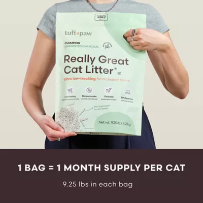 Product Tuft + Paw - Really Great Cat Litter - Unscented, Flushable, 9.25 LB