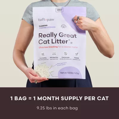 Product Tuft + Paw - Really Great Tofu Cat Litter - Lavender, Flushable, 9.25 LB