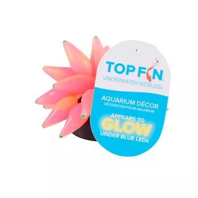 Product Top Fin Aquarium Decor - Pink/Orange Glow Flower