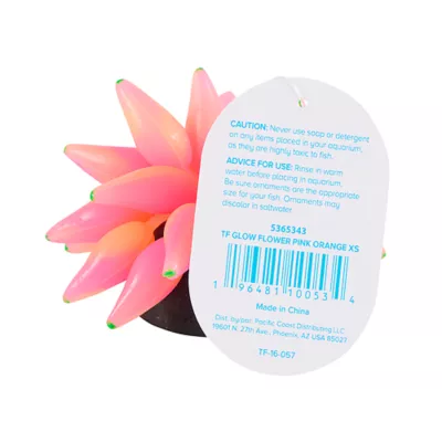 Product Top Fin Aquarium Decor - Pink/Orange Glow Flower