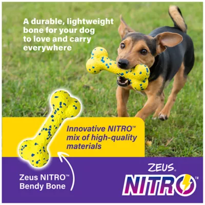 Product Zeus Nitro Dog Toy Bendy Bone, 16cm (6.3in)
