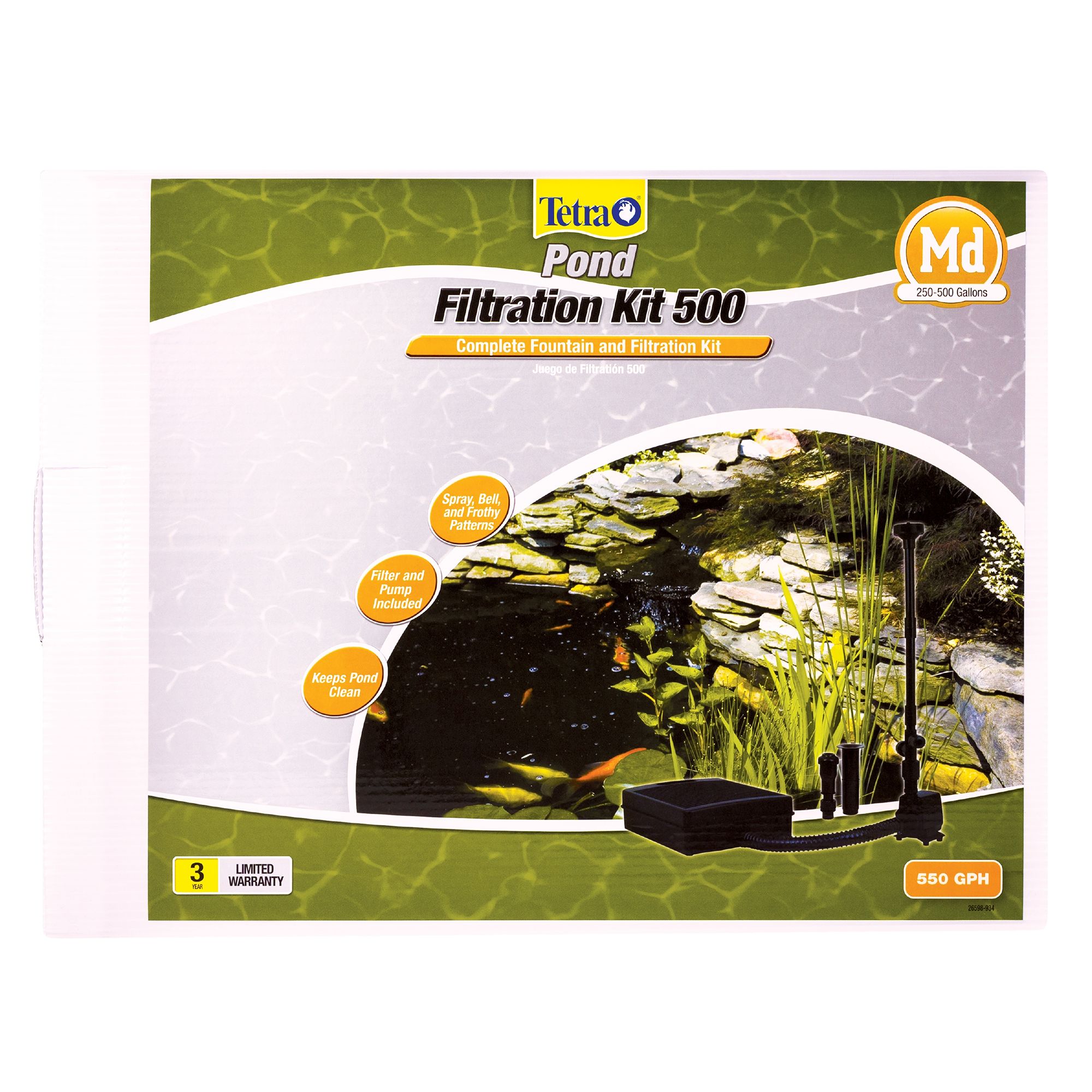 Tetra Filtration Fountain Kit for Outdoor Fish Ponds