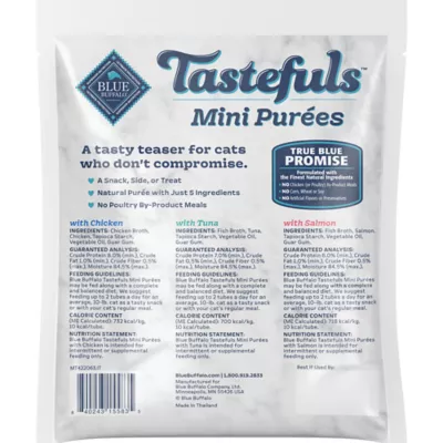Product Blue Buffalo Tastefuls Mini Purées Cat Food Complement Variety Pack