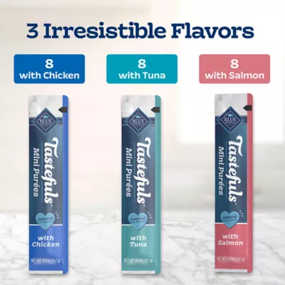 Product Blue Buffalo Tastefuls Mini Purées Cat Food Complement Variety Pack