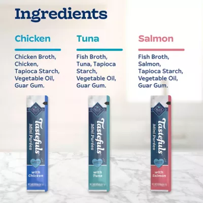 Product Blue Buffalo Tastefuls Mini Purées Cat Food Complement Variety Pack