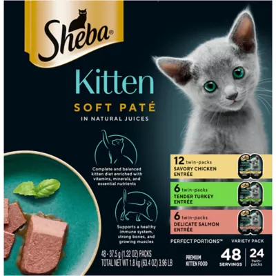 Product Sheba® Kitten Wet Cat Food - Chicken, Salmon, Turkey, Variety Pack, 24 CT, 63.4 OZ
