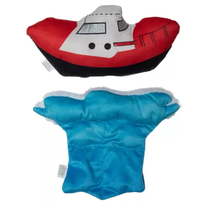 Product GMason Jaws Boat & Wave Plush Dog Toy 2-Pack