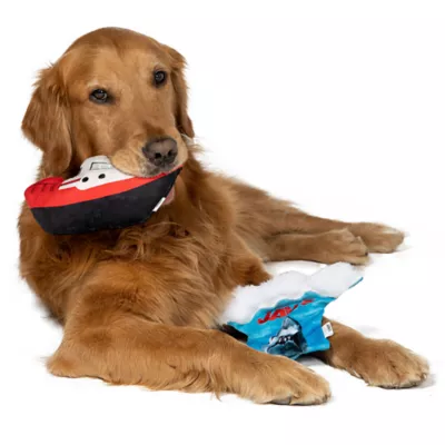 Product GMason Jaws Boat & Wave Plush Dog Toy 2-Pack