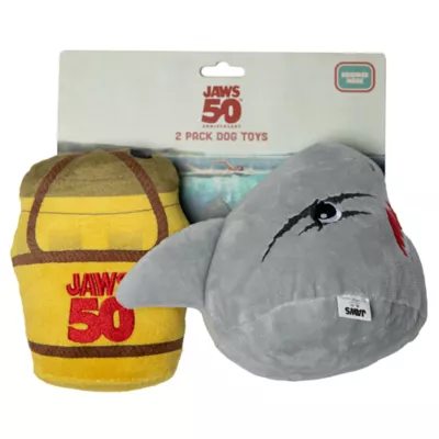 Product GMason Jaws Shark Bucket Plush Dog Toy 2-Pack
