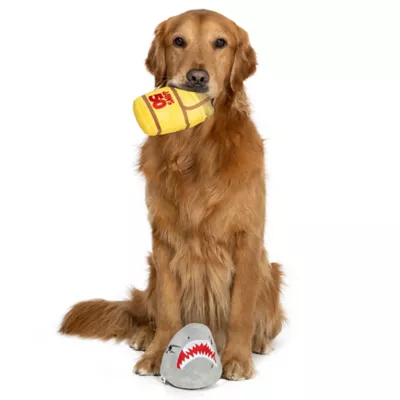 Product GMason Jaws Shark Bucket Plush Dog Toy 2-Pack
