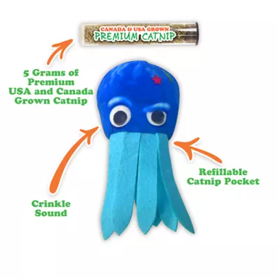 Product Meowijuana® Get Tangled Floppy Octopus w/Catnip Cat Toy