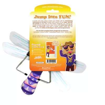 Product Meowijuana® Jump 'n' Jamb Flashy Dragonfly Refillable Catnip Swinging Teaser Cat Toy