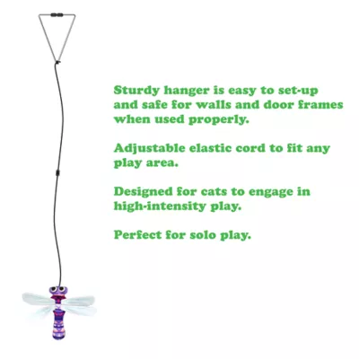 Product Meowijuana® Jump 'n' Jamb Flashy Dragonfly Refillable Catnip Swinging Teaser Cat Toy