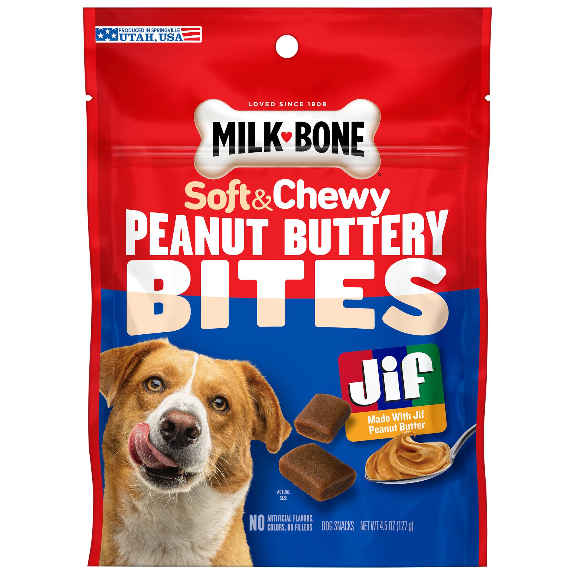 Milk-Bone X Jif Peanut Butter Bites Dog Treats OZ
