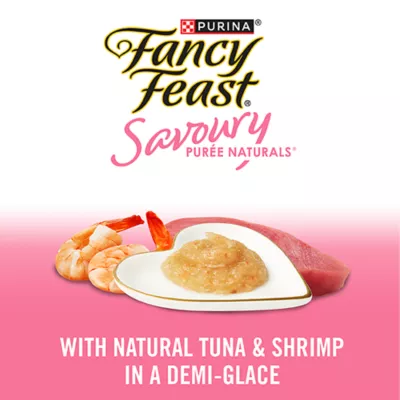 Product Fancy Feast Savoury Puree Naturals Cat Treats - Natural Shrimp & Tuna