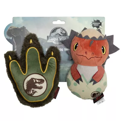Product GMason Jurassic World Footprint & Egg Plush Dog Toy 2-Pack