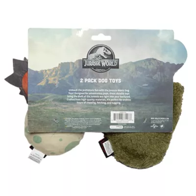 Product GMason Jurassic World Footprint & Egg Plush Dog Toy 2-Pack