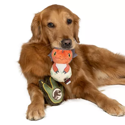 Product GMason Jurassic World Footprint & Egg Plush Dog Toy 2-Pack