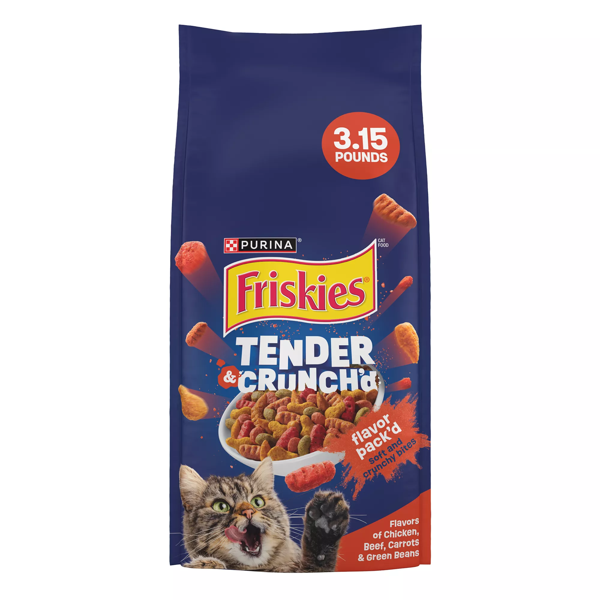 Friskies Cat - Dry Food, Tender & Crunch'd, 3.15 LB
