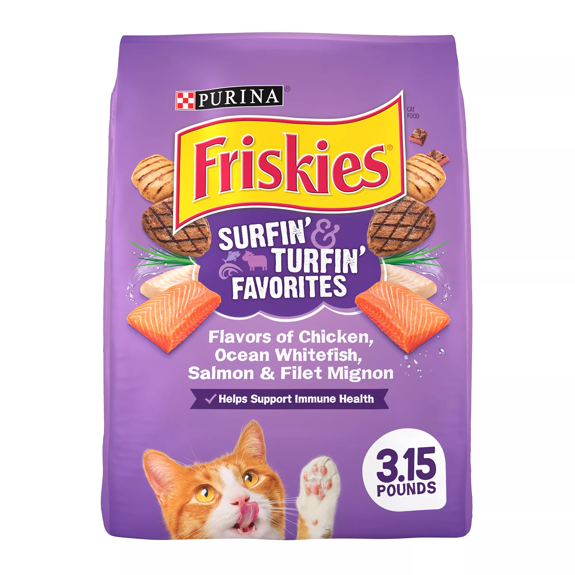 Purina Friskies Surfin' & Turfin' Favorites Dry Cat Food 3.15 LB