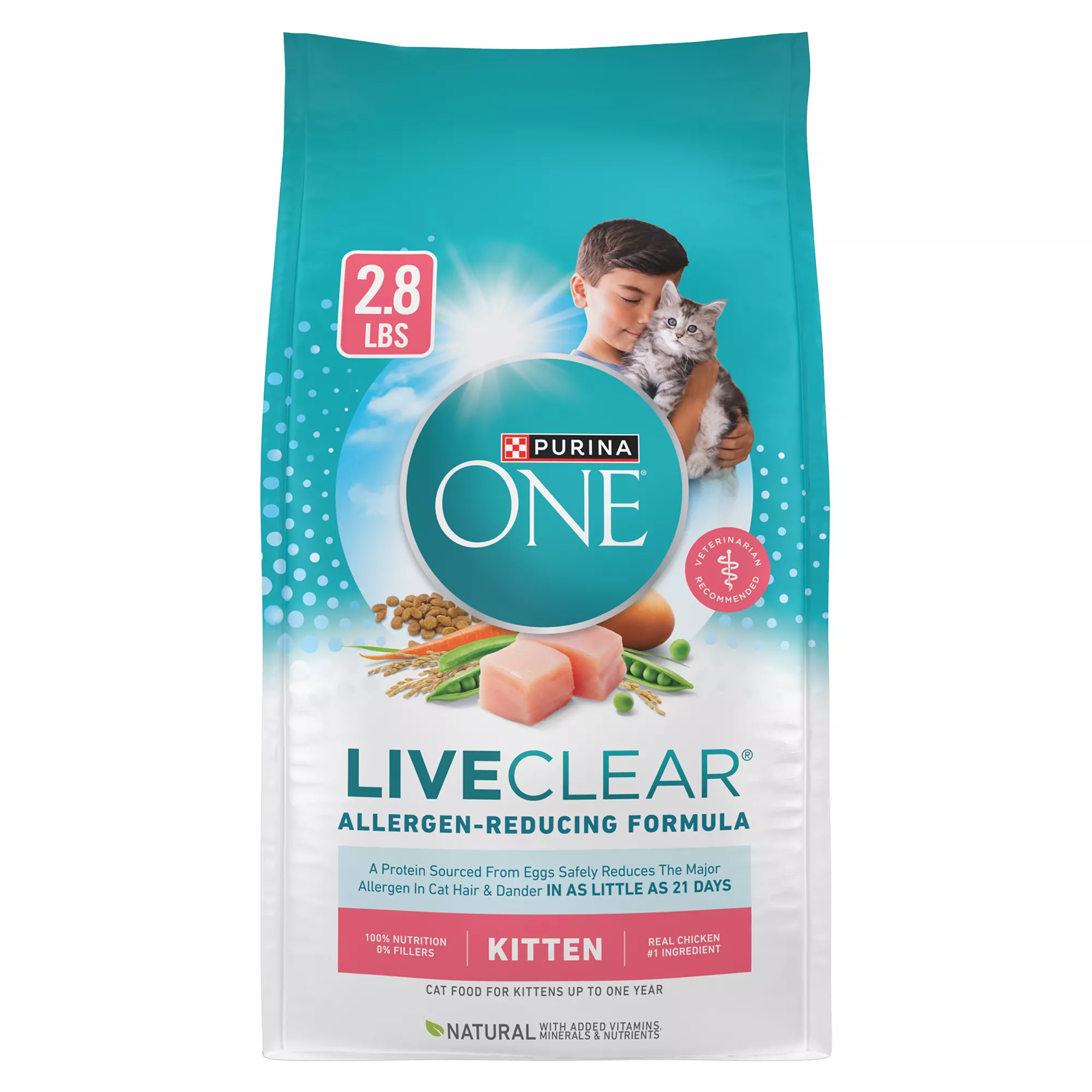 Purina ONE LiveClear Allergen Reducing Dry Kitten Food 2.8 LB