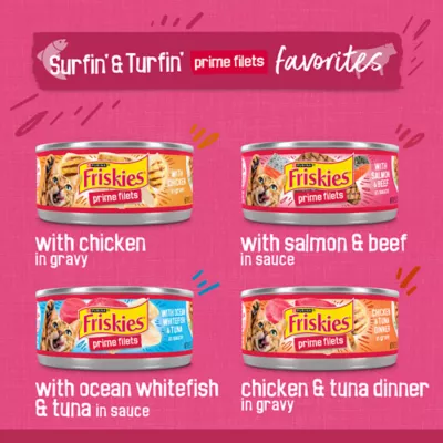 Product Purina Friskies Surfin' & Turfin' Pate Favorites Wet Cat Food - Variety Pack, 48 CT, 264 OZ