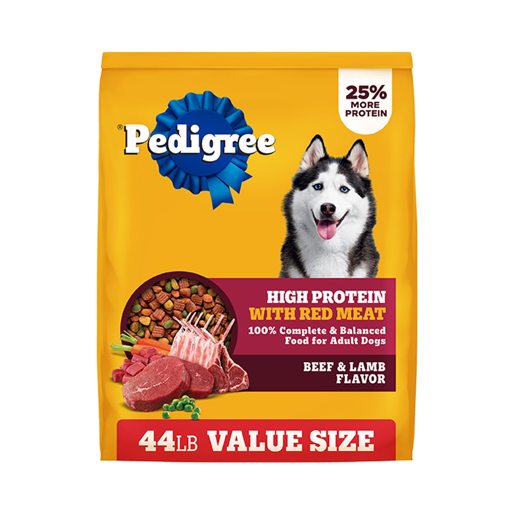 Pedigree High Protein Adult Dog Food Beef and Lamb 44 LB