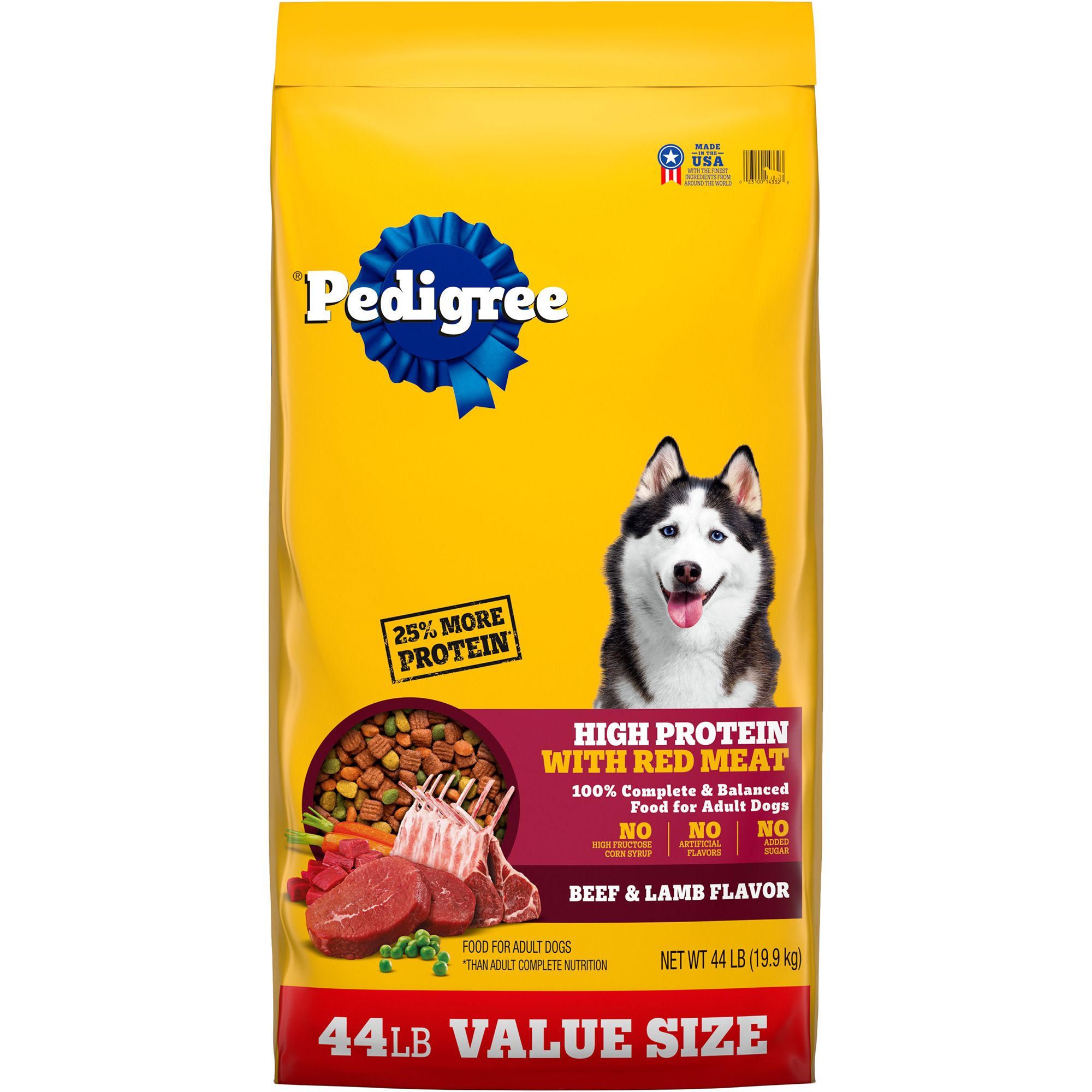 Pedigree High Protein Adult Dog Food Beef and Lamb 44 LB