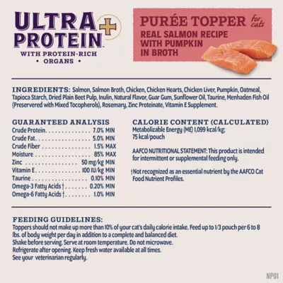 Product Natural Balance Ultra Protein+ Wet Cat Food, Skin/Coat/Digestive Health-Salmon w/Pmpkn, Puree Topper