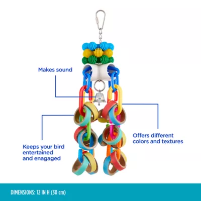 All Living Things® Bagel Cascade Bird Toy - Shredding Bird Toy for Large Pet Birds - Image 3