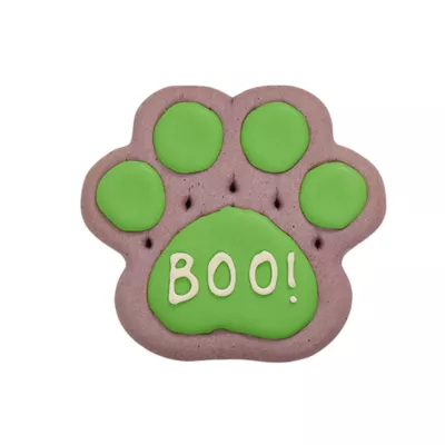 Product Thrills and Chills Boo! Decorated Paw Cookie Dog Treat 1 Count 2 OZ
