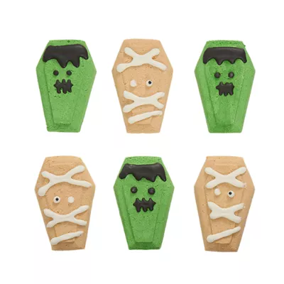 Product Thrills and Chills Rawhide Alternative Coffin Dog Treats 8 Count 6 OZ