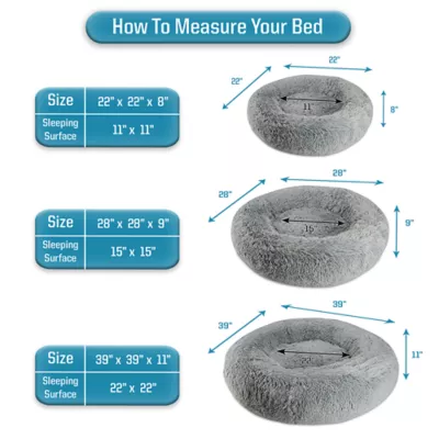 Arlee Home & Pet Shaggy Calming Orthopedic Eco-Friendly Donut Pet Bed - Image 4