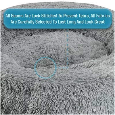 Arlee Home & Pet Shaggy Calming Orthopedic Eco-Friendly Donut Pet Bed - Image 6