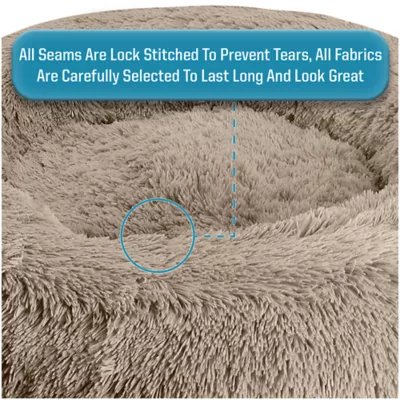 Arlee Home & Pet Shaggy Calming Orthopedic Eco-Friendly Donut Pet Bed - Image 5
