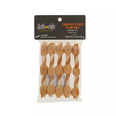 Product Thrills and Chills Rawhide Alternative Eyeball Kabobs Dog Treats 5 Count 2.4 OZ
