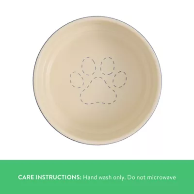 Top Paw® Quilted Paws Ceramic Dog Bowl - Image 3