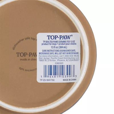 Top Paw® Quilted Paws Ceramic Dog Bowl - Image 7
