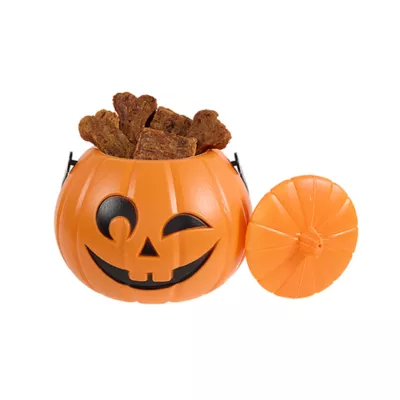 Product Thrills and Chills Pumpkin Pail Meaty Dog Treats 3.5 OZ