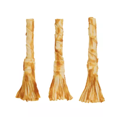 Product Thrills and Chills Witch Broomsticks Rawhide Dog Treats 3 Count 3.7 OZ