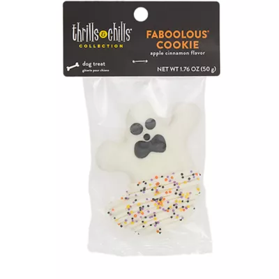 Product Thrills and Chills Ghost Decorated Cookie Dog Treat 1 Count 1.9 OZ