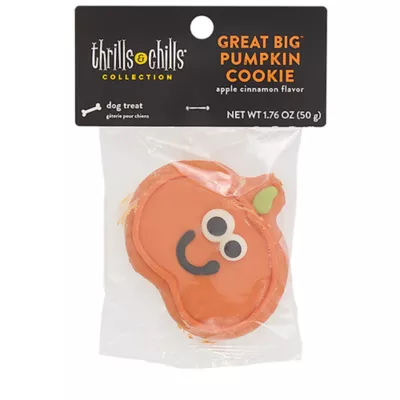 Product Thrills and Chills Pumpkin Decorated Cookie Dog Treats 1 Count 1.9 OZ