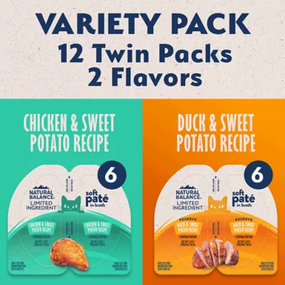 Product Natural Balance Limited Ingredient Wet Cat Food - Chicken and Duck Variety Pack, 12 ct